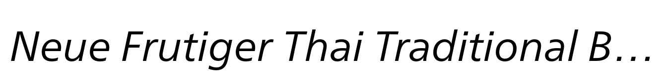 Neue Frutiger Thai Traditional Book Italic